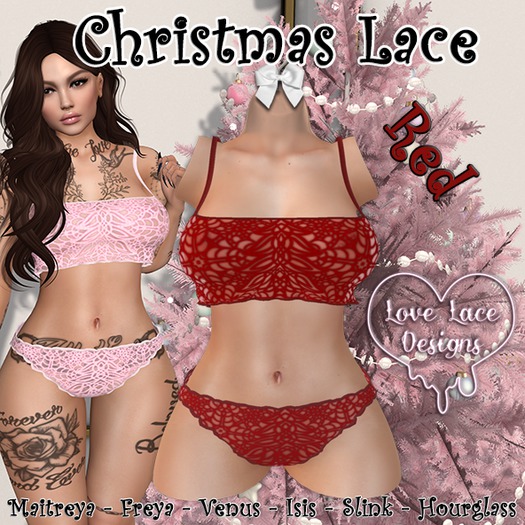 ::LL:: Christmas Lace Set // Red 