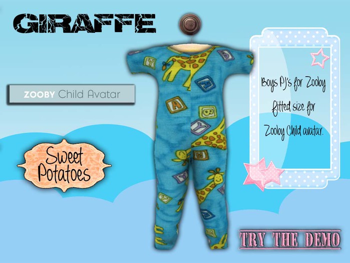 < SP > Boys PJ's for Zooby - Giraffe