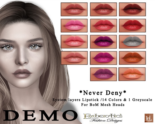 DEMO ~Emberotic's~ Never Deny Lipstick For BoM Mesh Heads
