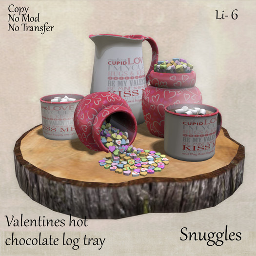 Valentines hot chocolate log tray Boxed