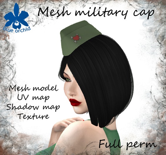Blue orchid ~  Mesh military cap (boxed)