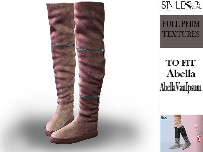 STYLES -Abella Suede High Boots -FULL PERM TEXTURE v5