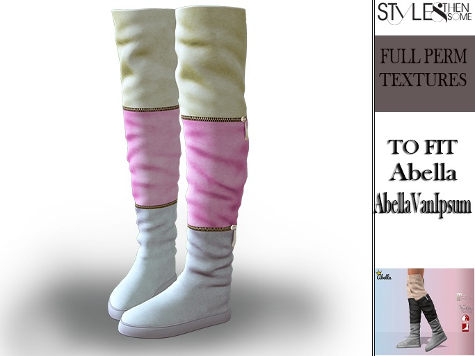 STYLES -Abella Suede High Boots -FULL PERM TEXTURE v10