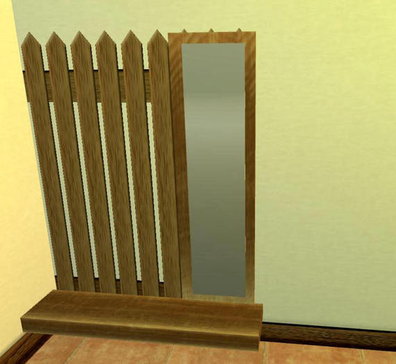 Hallway wall with mirror 