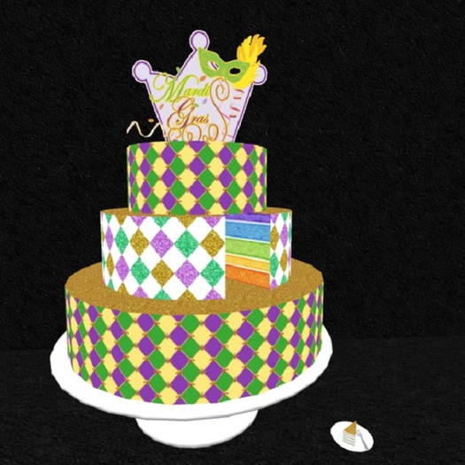Mardi Gras Cake Gold