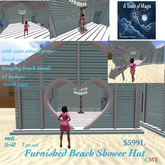 Furnished Beach shower hut=box