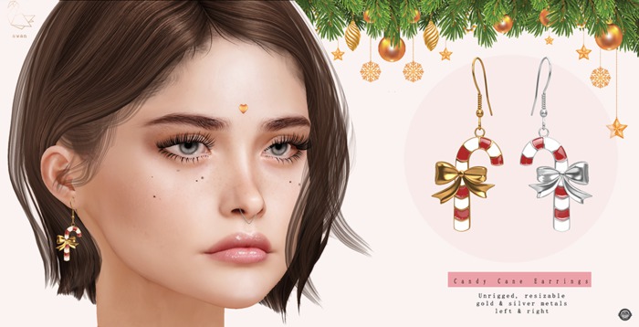 Swan Candy Cane Earrings