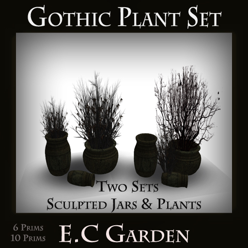 @ Gothic Plants Set of 6 jars and 4 plants