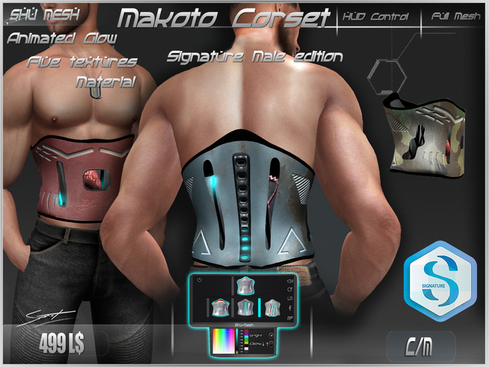 Makoto Corset Male Signature -Shu Mesh-
