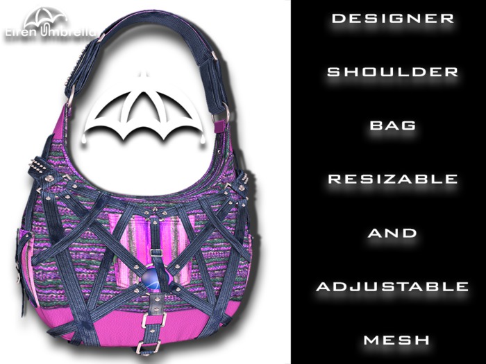Lucky Shoulder Bag -Amethyst - Gorgeous purse, unrigged and resizable. Works with all avatars, available in 16 styles
