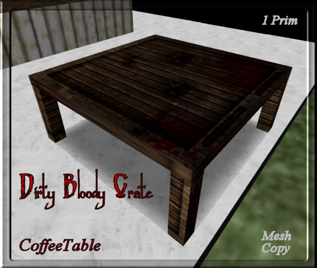 Absinthe, Art & Angels - Bloody Dirty Crate CoffeeTable (Mesh)