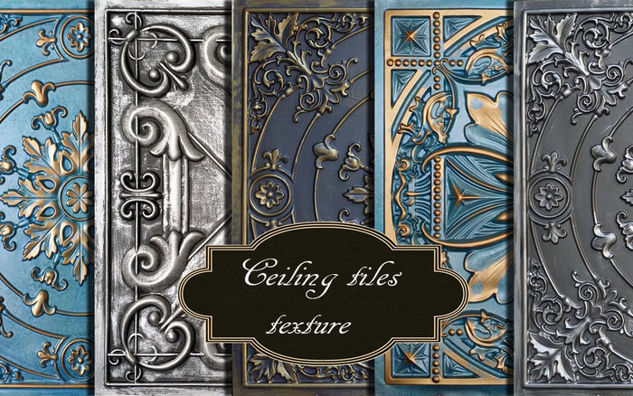 Ceiling tiles efect 3d embossed seamless