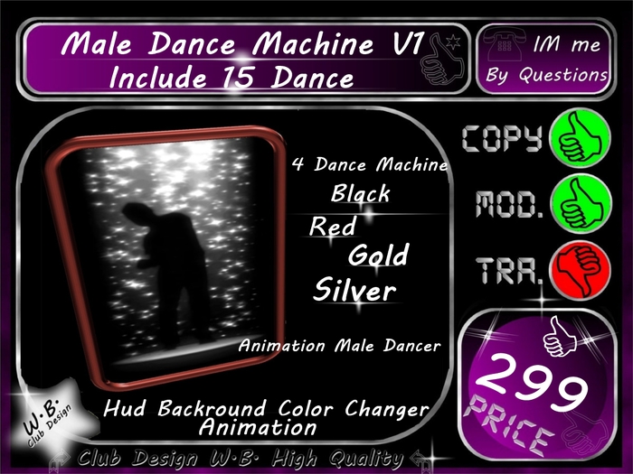 * Male * Dance Machine V 1 Include 15 Dance