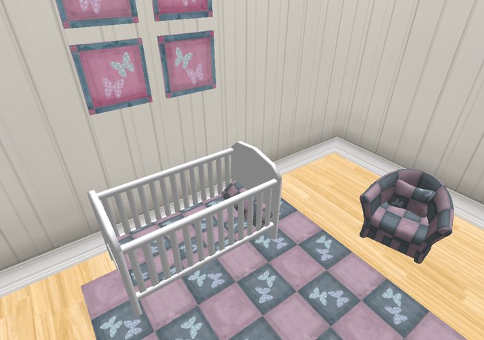 White Cot with Purple Bedding