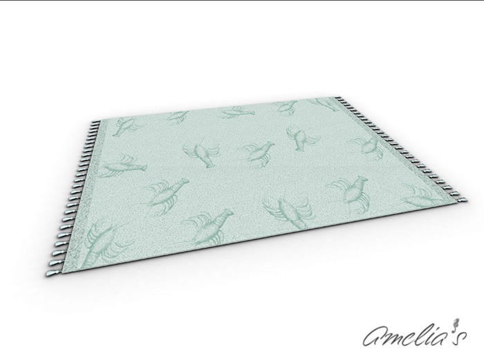 Amelia's Fringed Rug (Lobster) Boxed