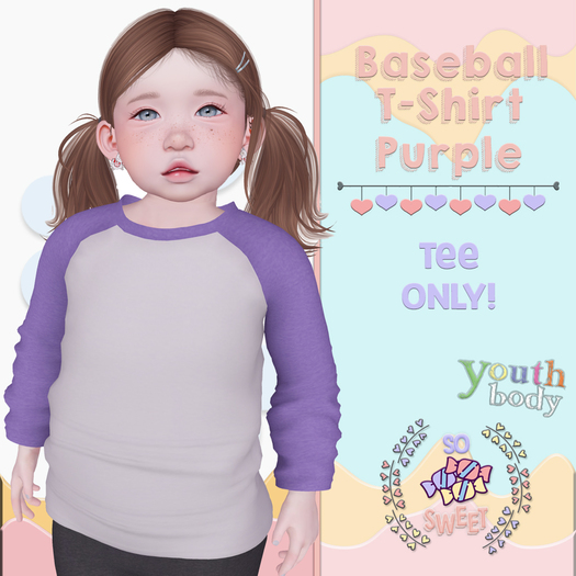 So Sweet -Baseball Tee - Purple - ADD ME