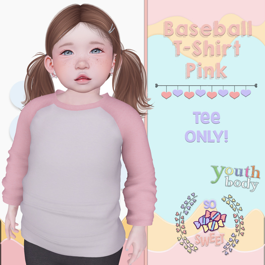 So Sweet -Baseball Tee - Pink - ADD ME