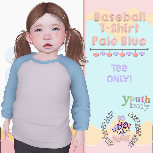 So Sweet -Baseball Tee - Pale Blue - ADD ME