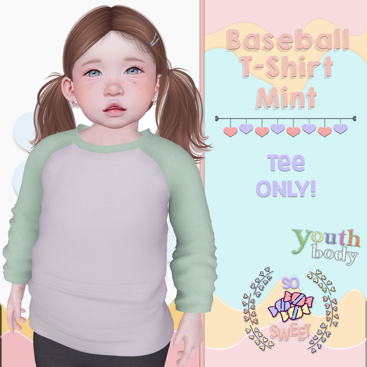 So Sweet -Baseball Tee - Mint 