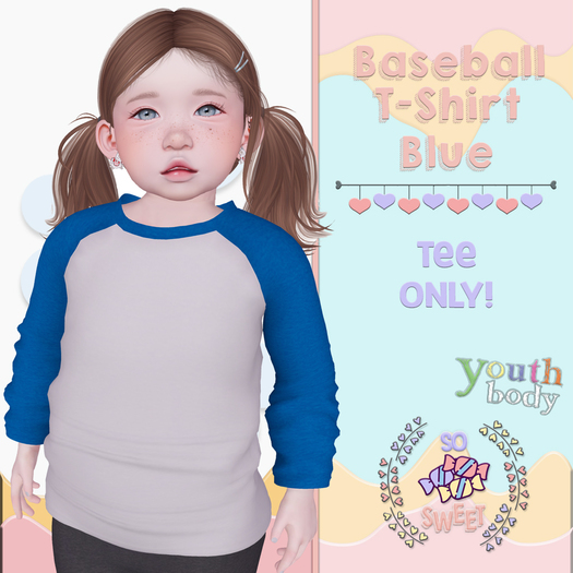 So Sweet - Baseball Tee - Blue - ADD ME