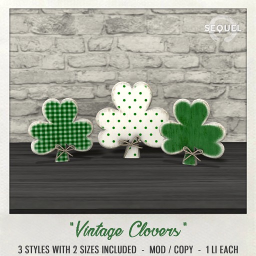Sequel - Vintage Clovers - St Patrick's Day Decoration