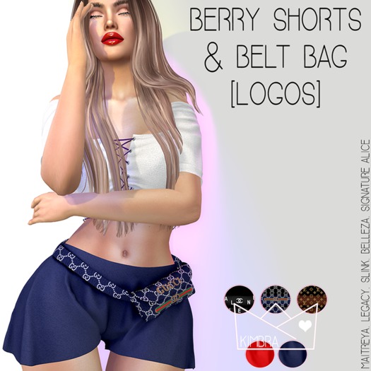 .KIMBRA. - BERRY SHORTS & BELT BAG [LOGOS]