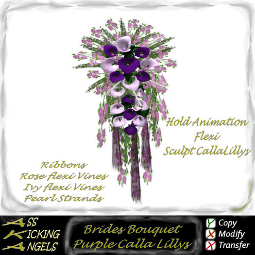 AKA Brides Purple Bouquet Calla Lilly's Add