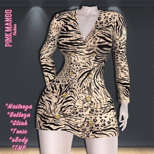 *Pink Mango* Lorelai Dress SAFARI