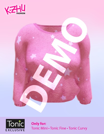 Fleecy Fluffy Sweater (Pink Stars) (DEMO)