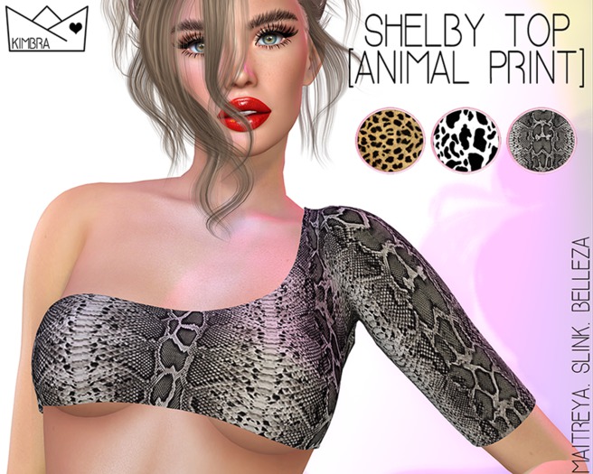 .KIMBRA. - SHELBY one shoulder TOP [ANIMAL PRINT]