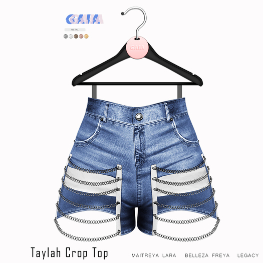 Gaia - Taylah Chain Shorts BLUE