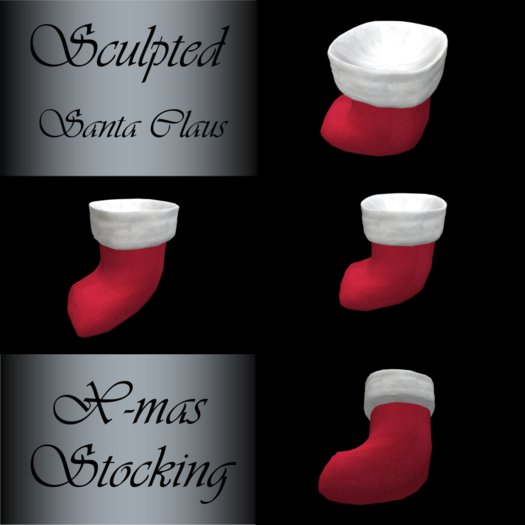 sculpted x-mas stocking santa claus CM