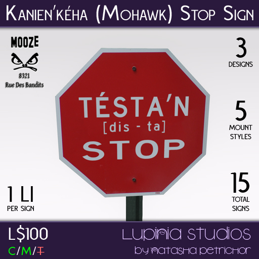 Second Life Marketplace - Mohawk Stop Sign (Set) by Lupinia Studios and ...