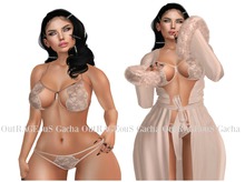 REIGN.- Princess Lingerie & Robe Set - Blush
