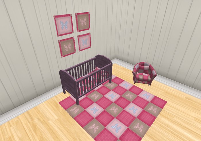 Purple Cot with Pink Bedding