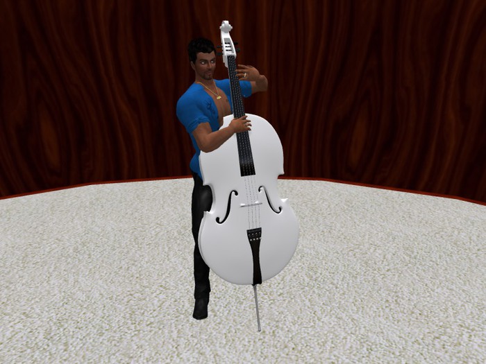 TM String Bass with Stand - White - Animated