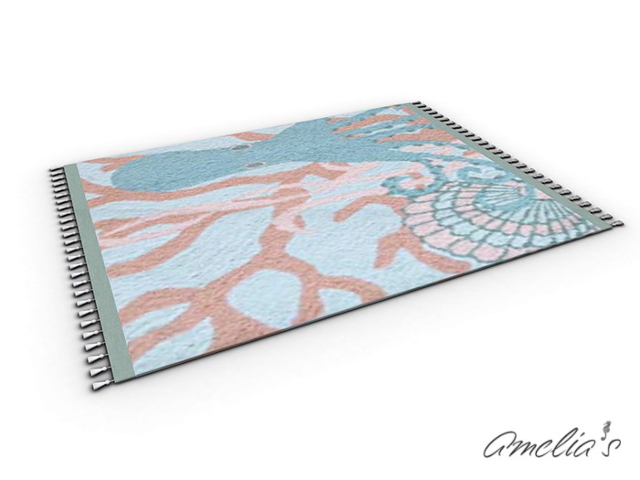 Amelia's Fringed Rug (Pastel Octopus) Boxed