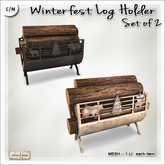 [V/W] Winterfest Log Holder - Set of 2  - Metal racks for firewood