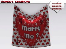 BMC404 - MARRY ME ? - MESH DOUBLE SIDED CLOTH DRAPED BANNER.