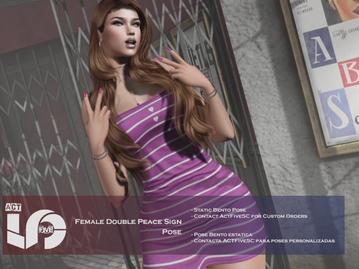 ACT5-460-Female Double Peace Sign Pose BOXED 