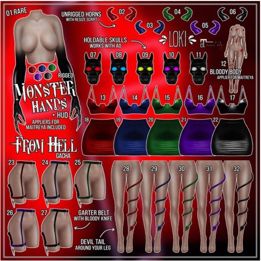 13. Loki - From Hell GACHA - Ruby Top - Maitreya