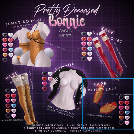 .PrettyDeceased. Bonnie Bunny Ears Fatpack RARE