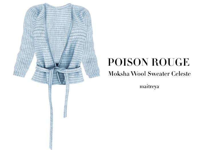 POISON ROUGE Moksha Wool Sweater Celeste