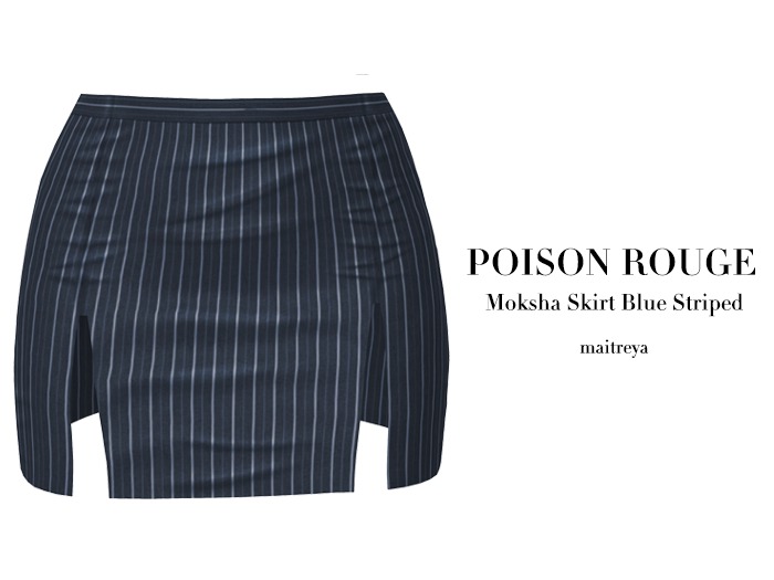POISON ROUGE Moksha Skirt Blue Striped
