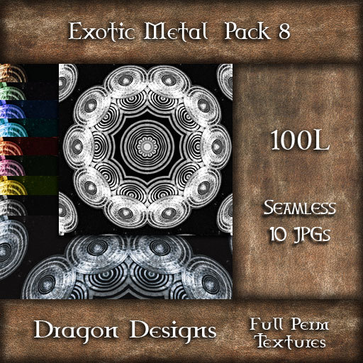 Second Life Marketplace Dragon Designs Seamless Exotic Metal Textures 8
