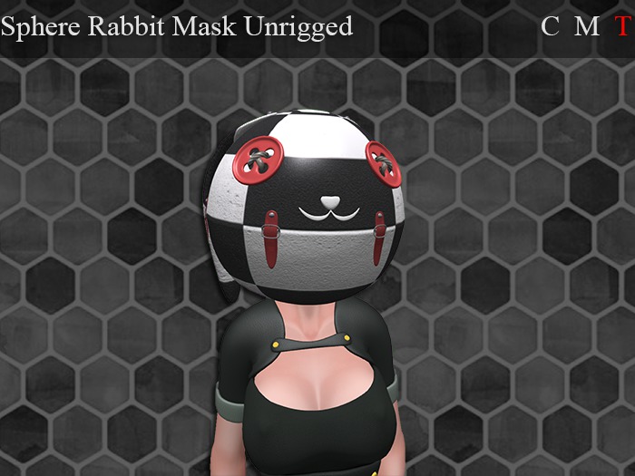 (Black & White) Sphere Rabbit Mask Unrigged