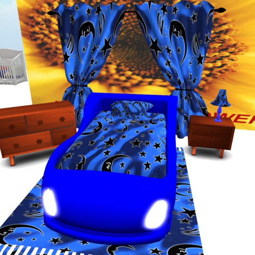 second-life-marketplace-blue-wizard-race-car-bed