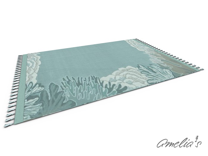 Amelia's Fringed Rug (Seafoam Reef) Boxed