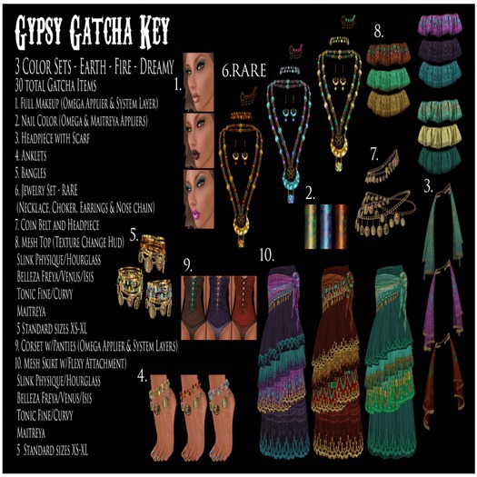CB~Gypsy~#6 Fire Jewelry Set (RARE)