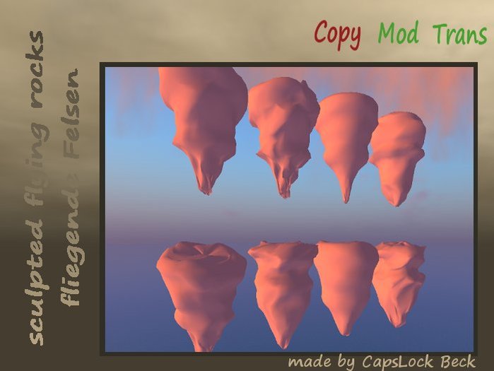 8 Sculpties: Flying rocks DEMO Mod+Trans